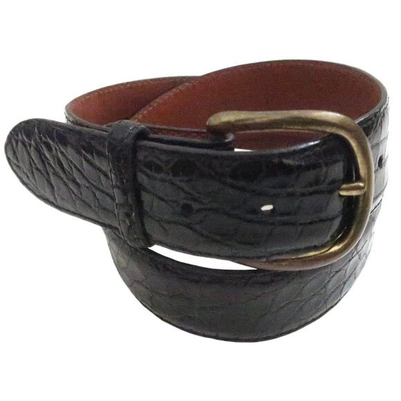SCOTT MALLORY Black Alligator belt sz 28 main image 6